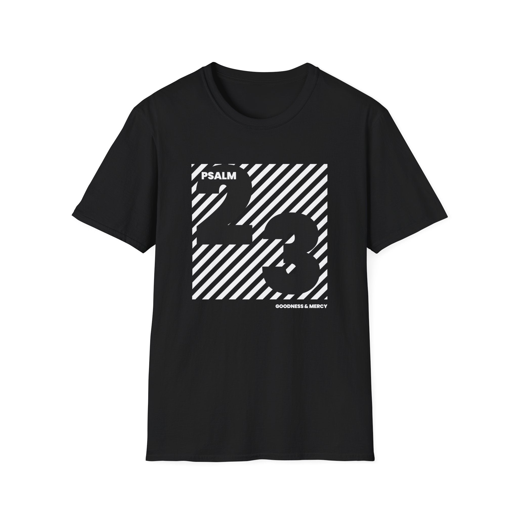 Psalm 23 Graphic T-Shirt — Modern Striped Faith Tee