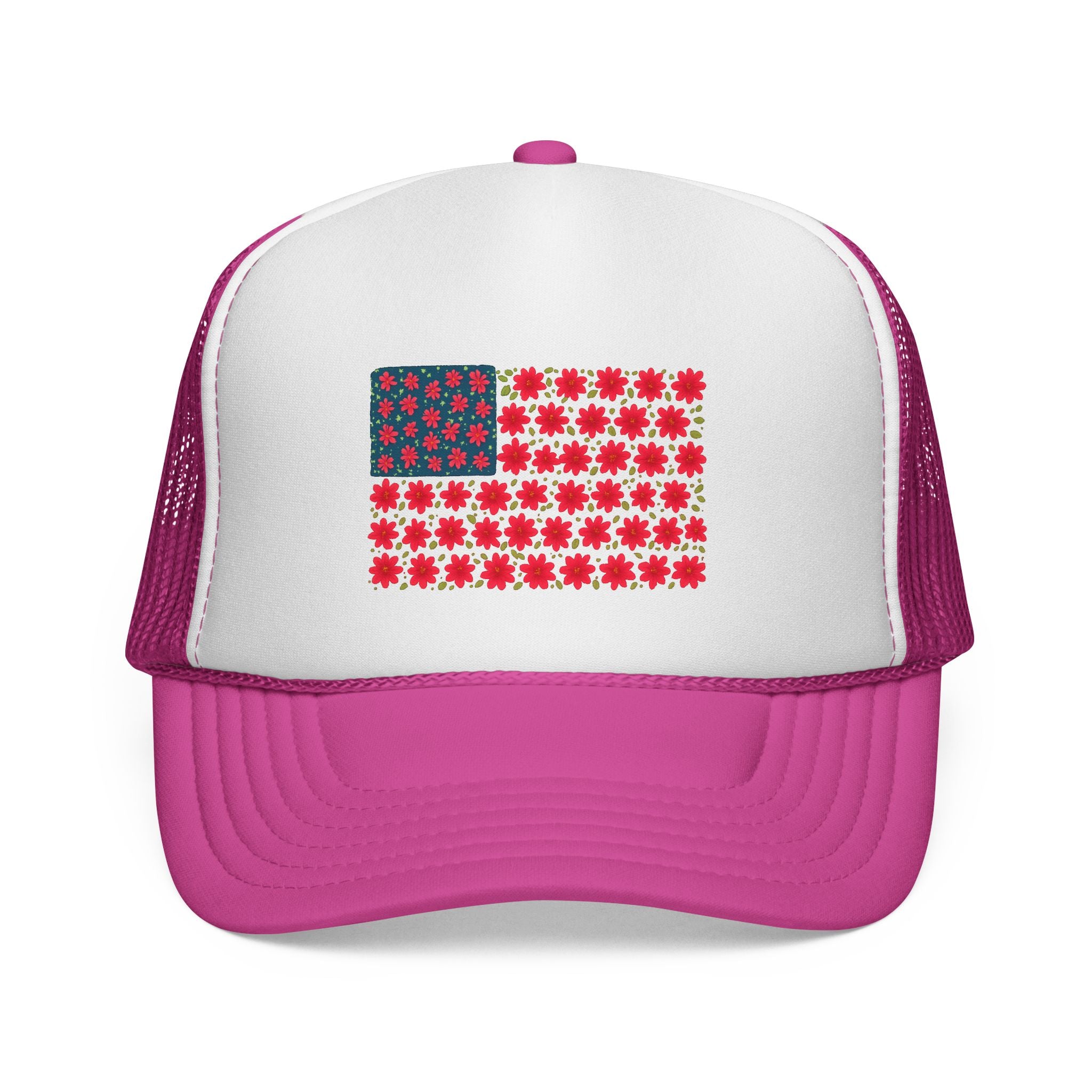 Americana Flower Trucker Cap