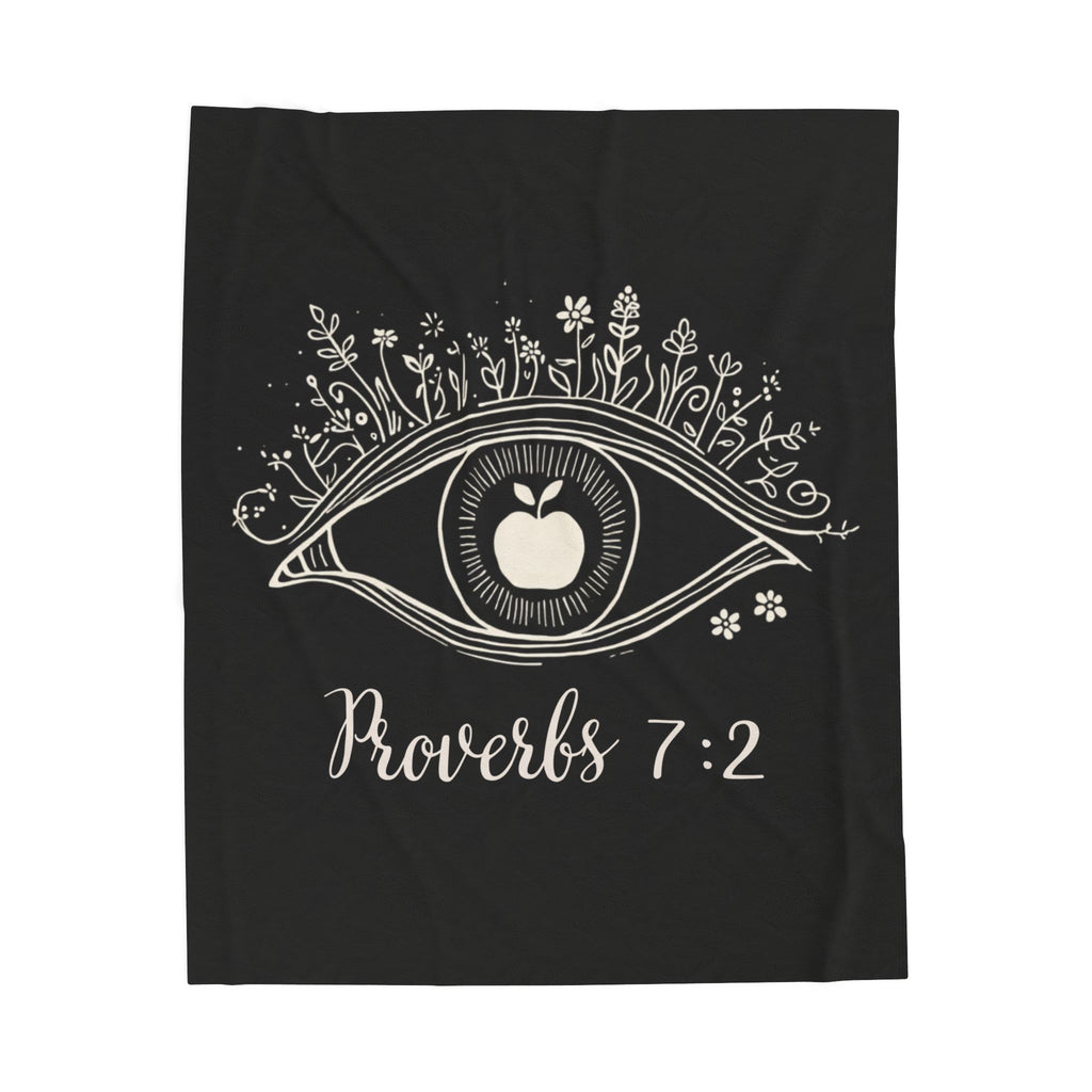 Proverbs 7:2 Apple of my eye: Velveteen Plush Blanket