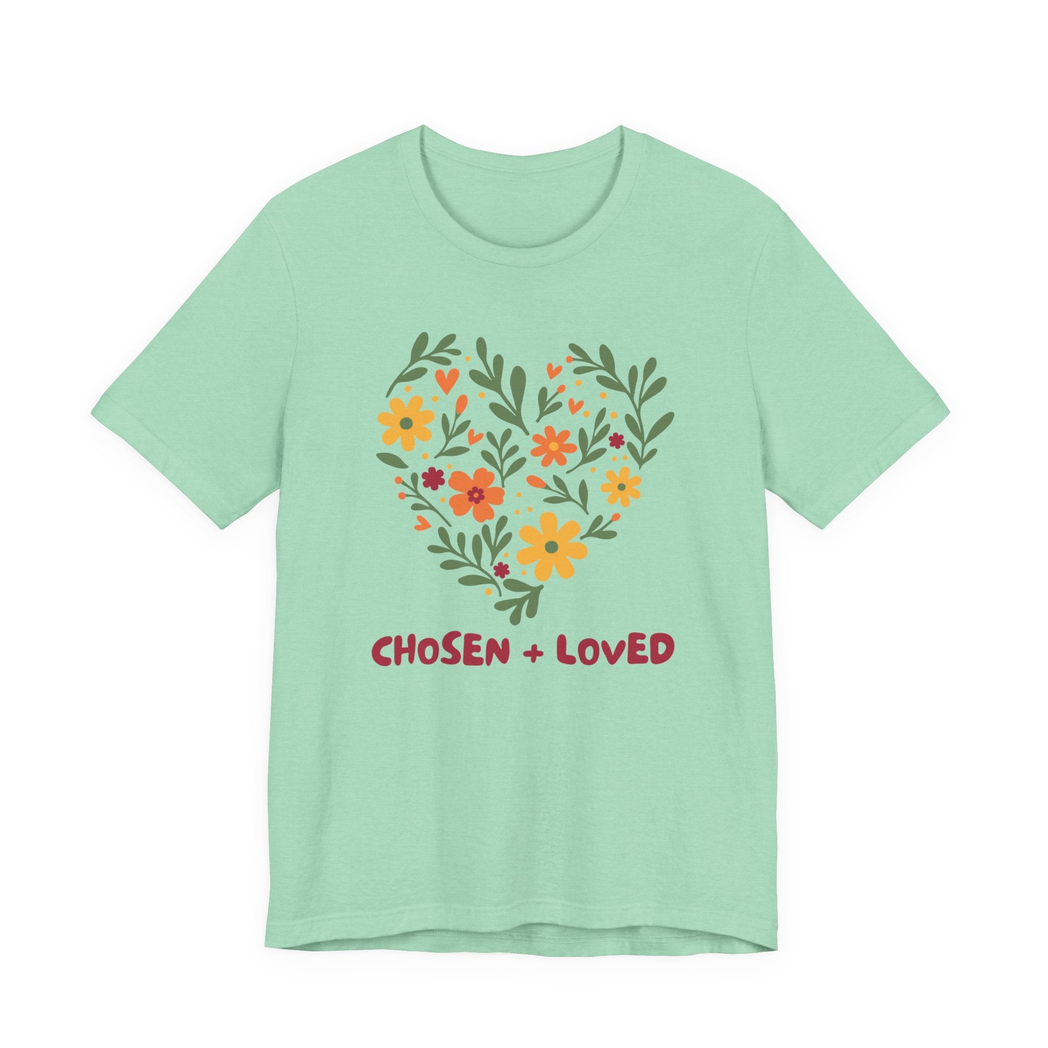 Chosen + Loved Floral Heart Tee