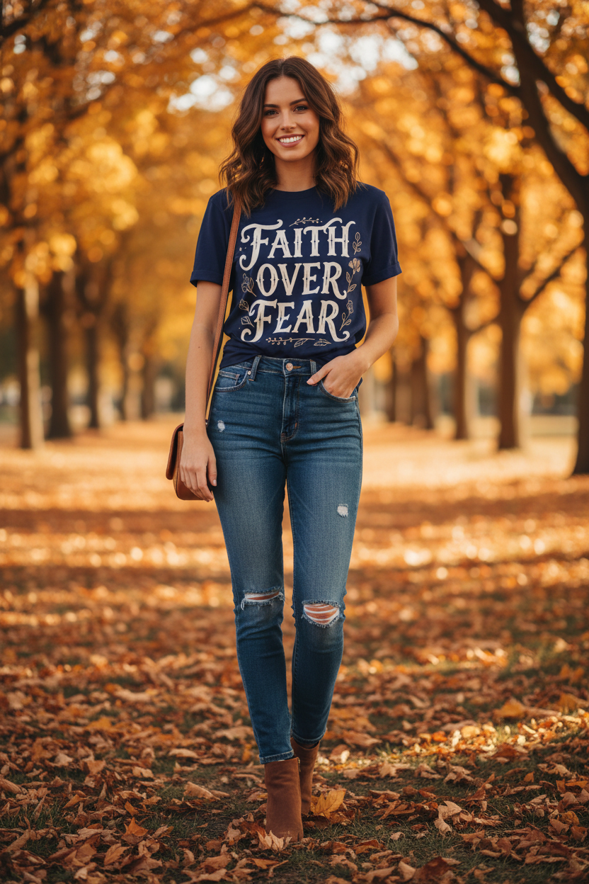 Faith over fear: comfort colors tee
