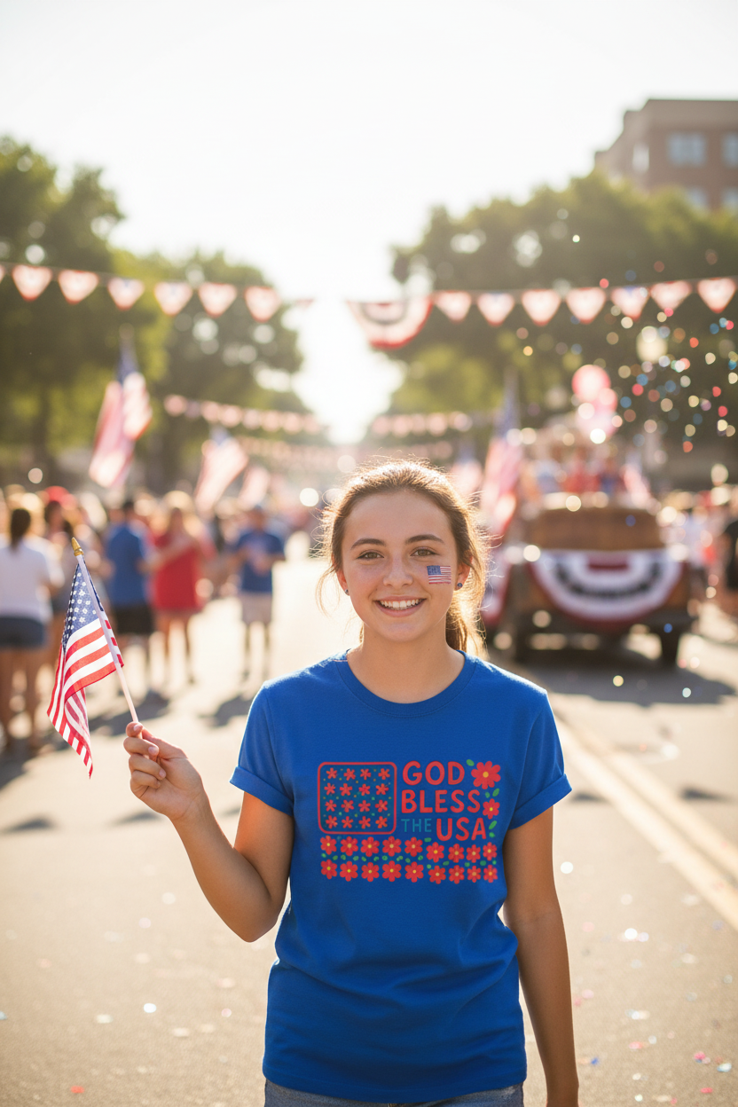 God Bless USA Softstyle T-Shirt