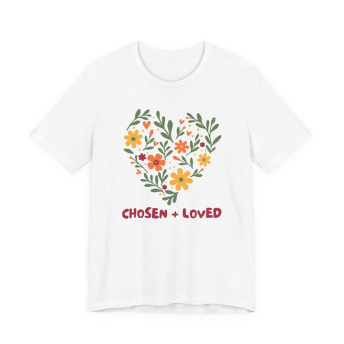 Chosen + Loved Floral Heart Tee