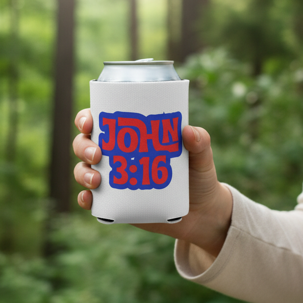John 3:16 Can Cooler – Christian Faith Beverage Koozie