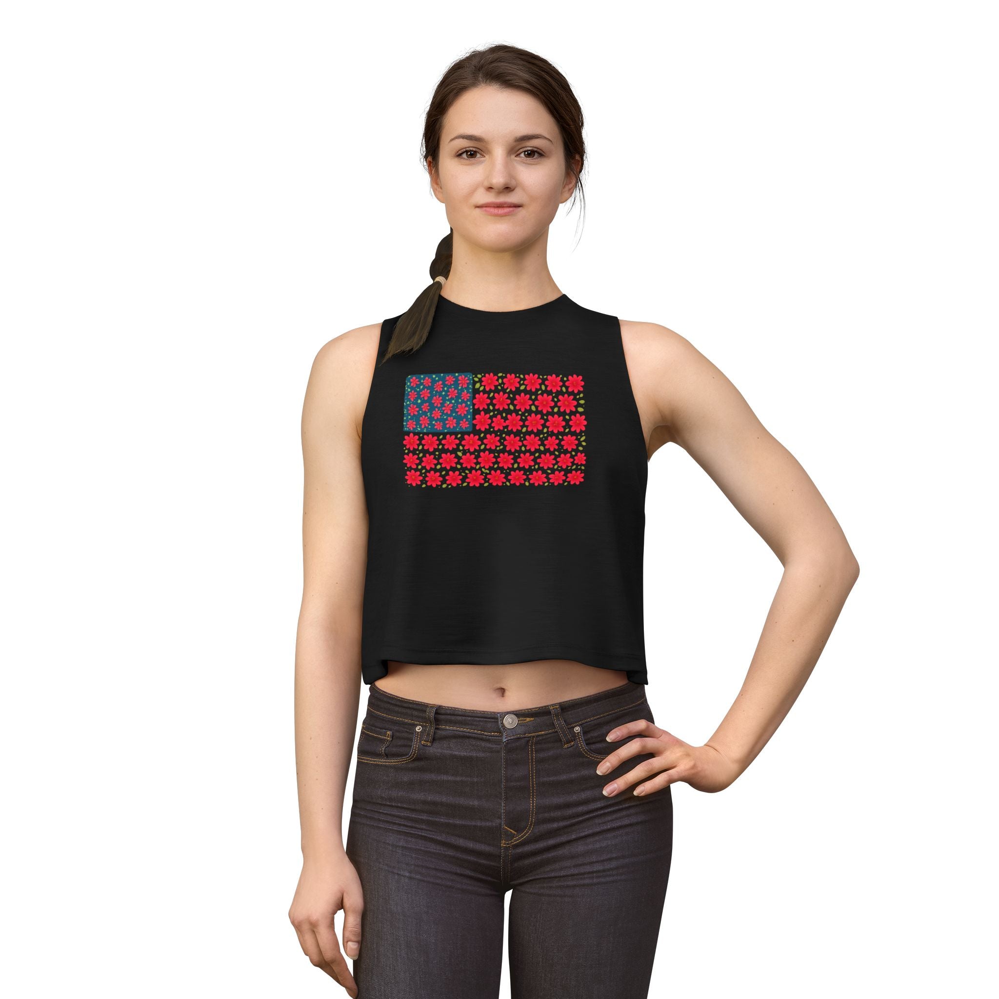 Americana Flag Women's Crop Top