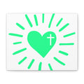 Mint Heart with Cross Canvas Print — Christian Nursery & Dorm Wall Art