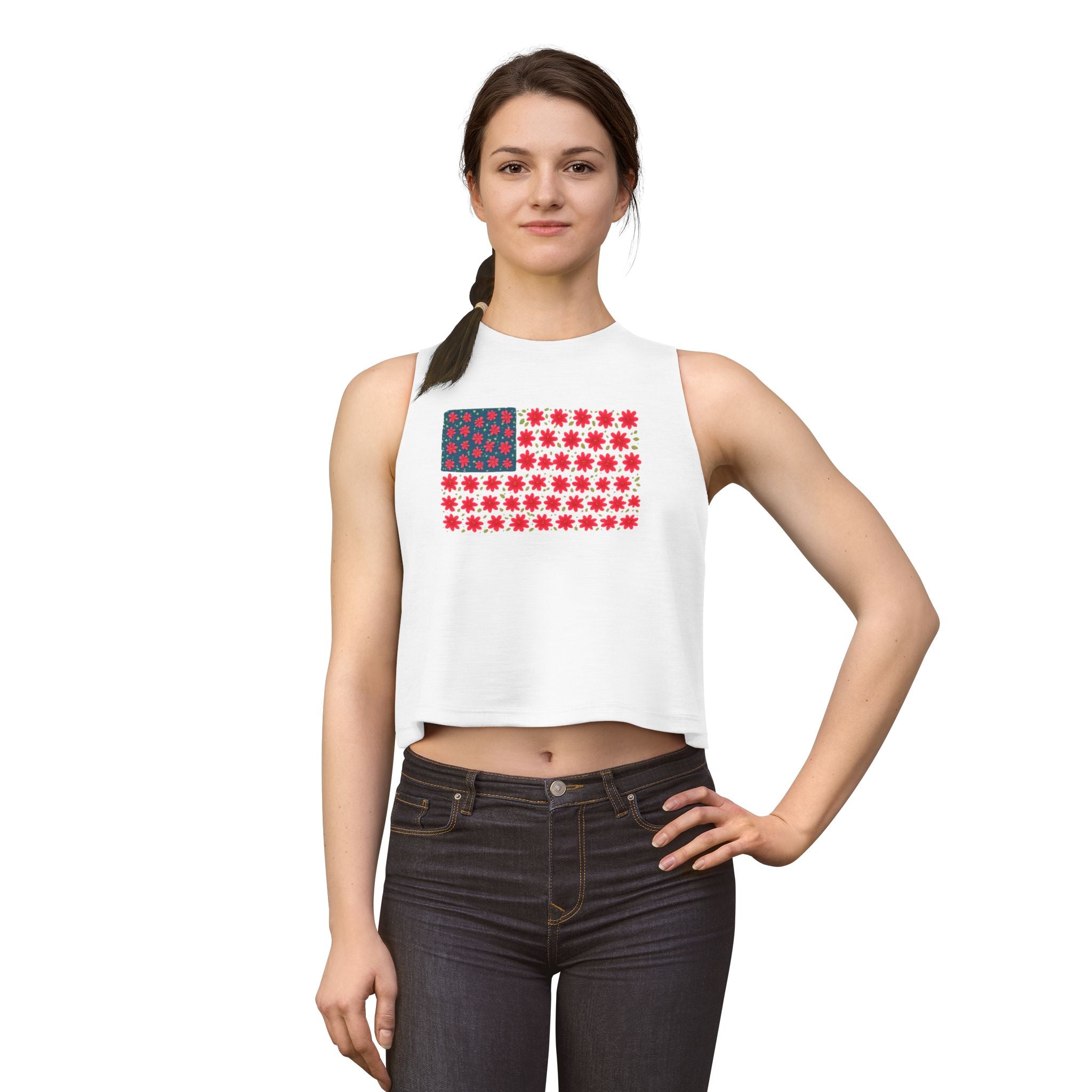 Americana Flag Women's Crop Top