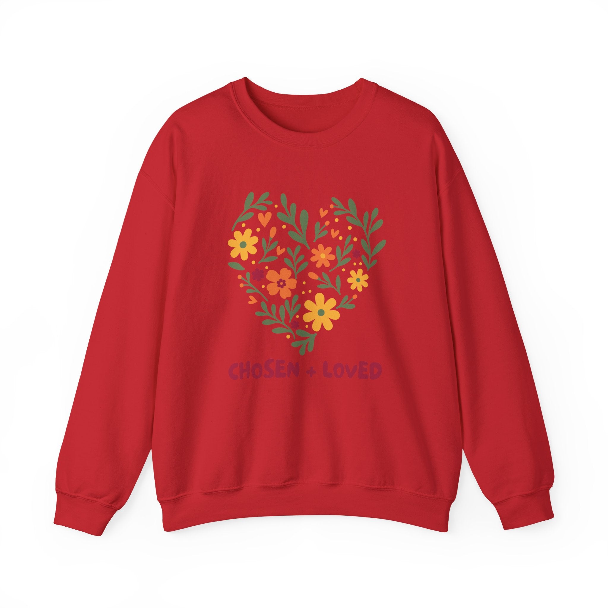 Chosen + Loved Floral Heart Crewneck Sweatshirt