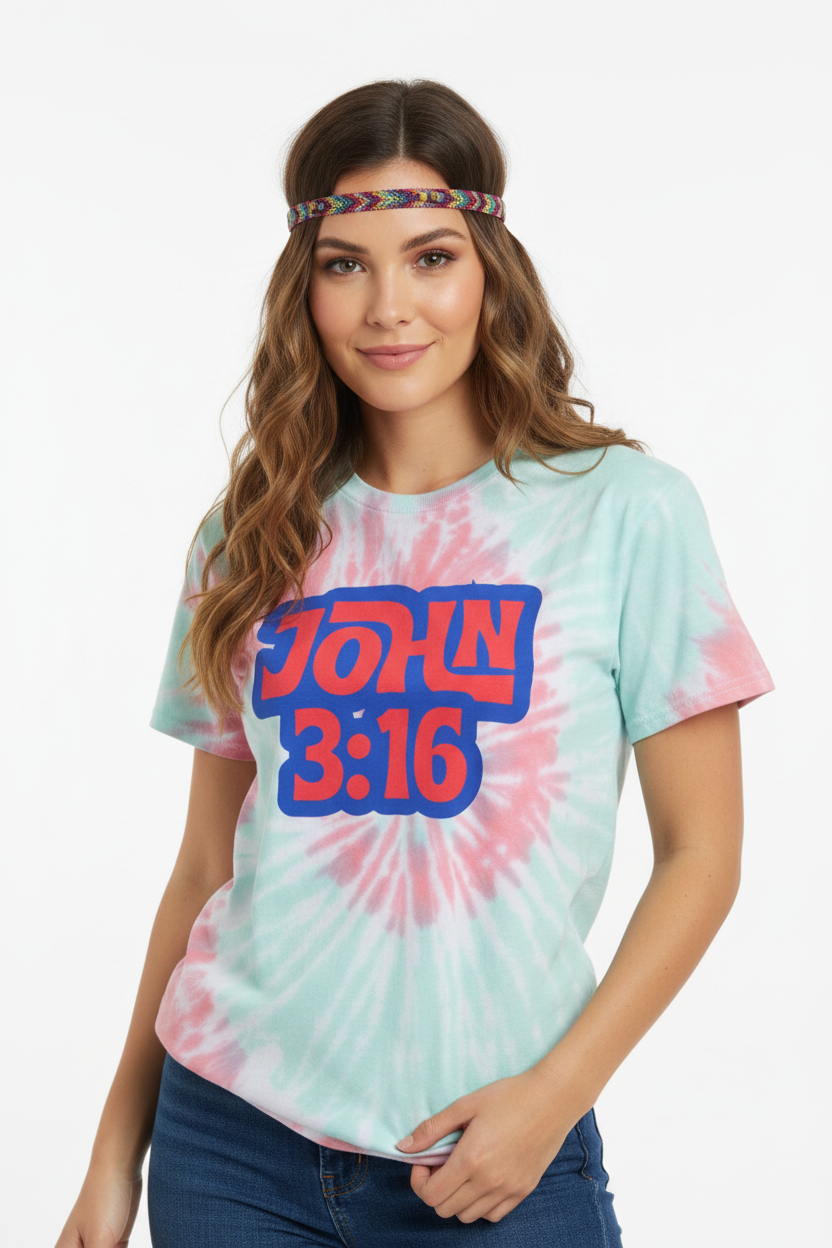 John 3:16 Tie Dye Cotton Tee