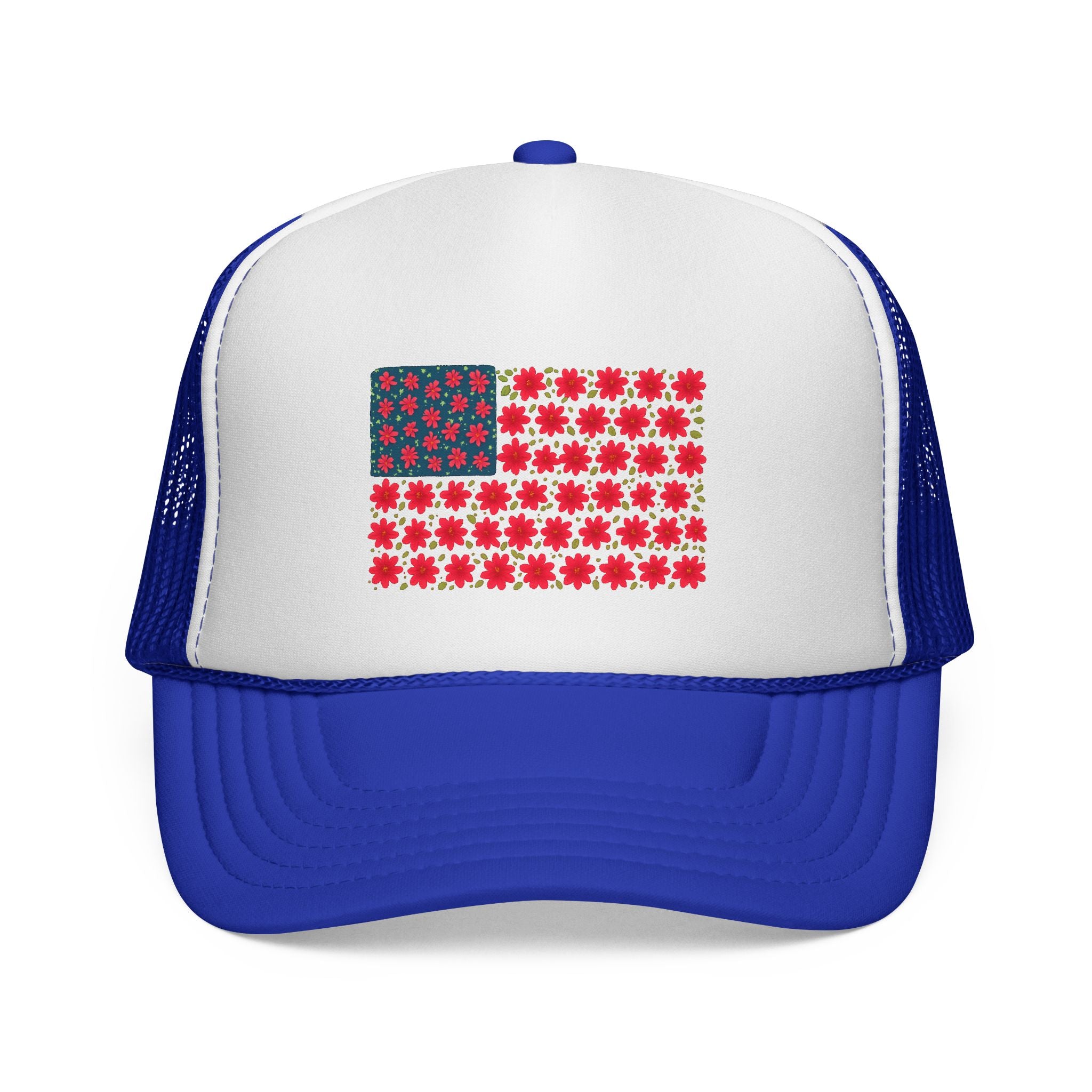 Americana Flower Trucker Cap