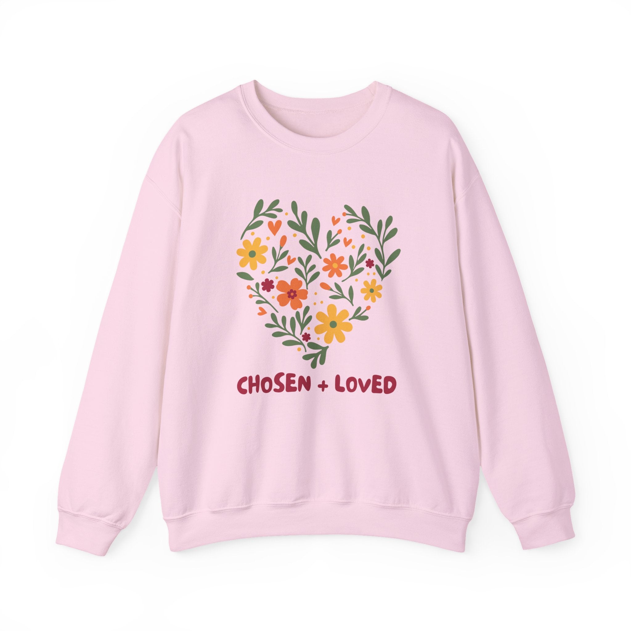 Chosen + Loved Floral Heart Crewneck Sweatshirt
