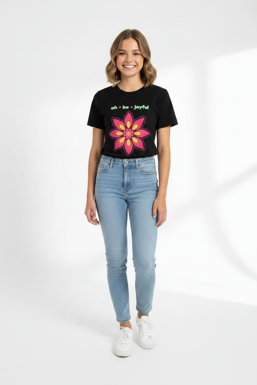 Oh Be Joyful Flower Tee