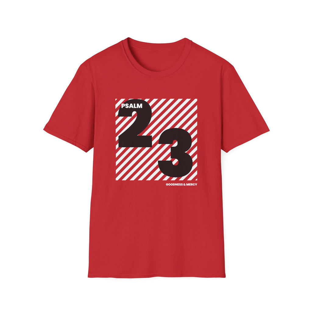 Psalm 23 Graphic T-Shirt — Modern Striped Faith Tee
