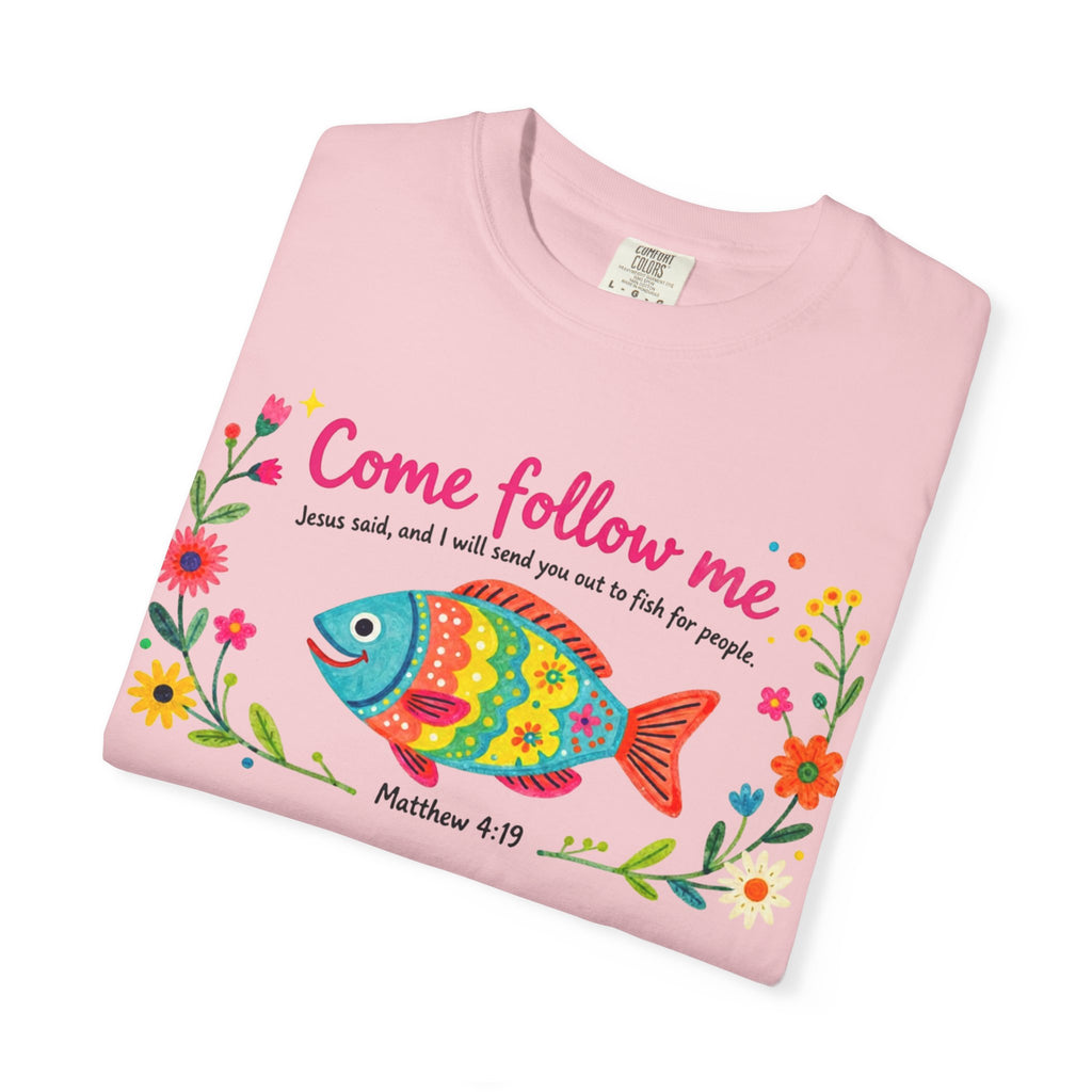 Matt. 4:19: Pink Comfort Colors Tee