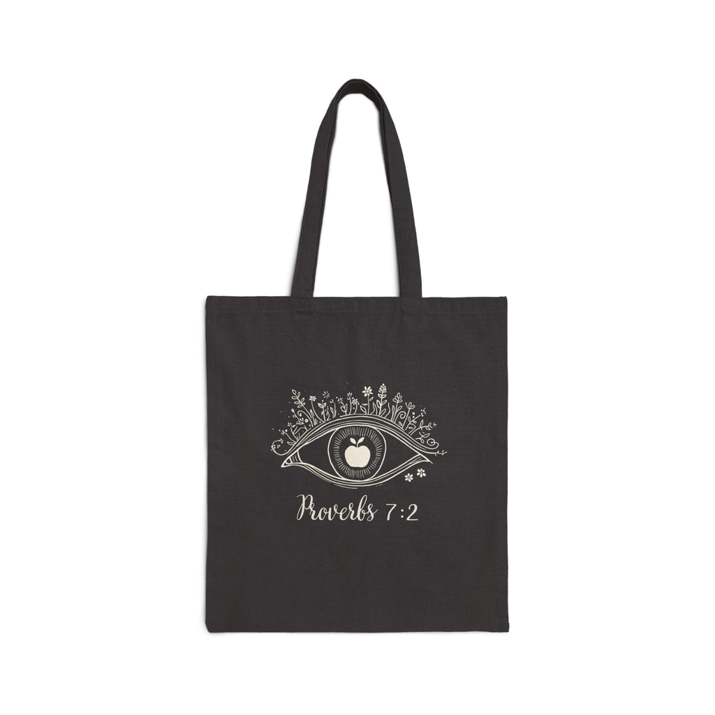 Proverbs 7:2 Apple of my eye: Cotton Canvas Tote Bag