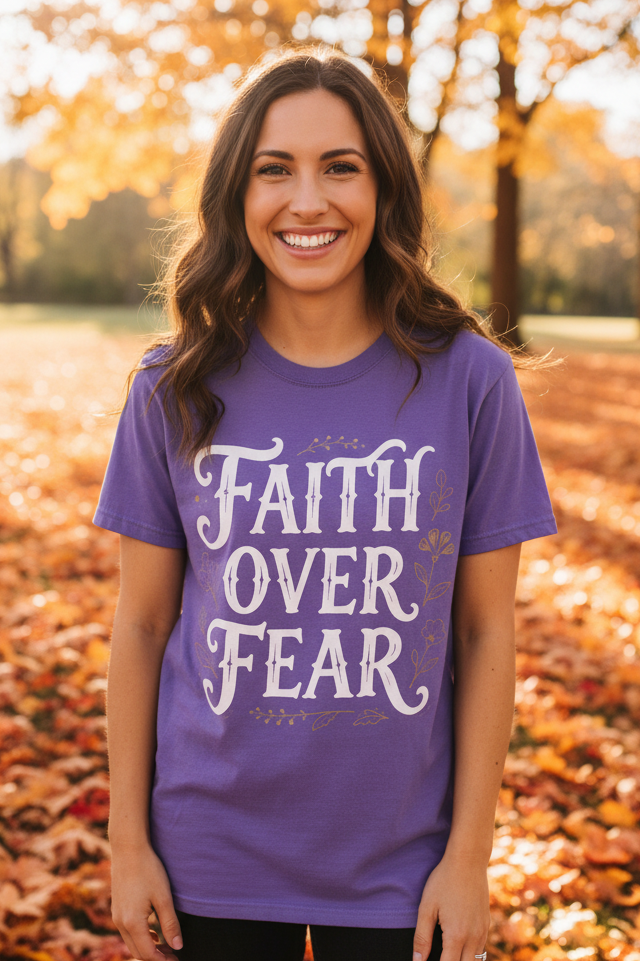 Faith over fear: comfort colors tee