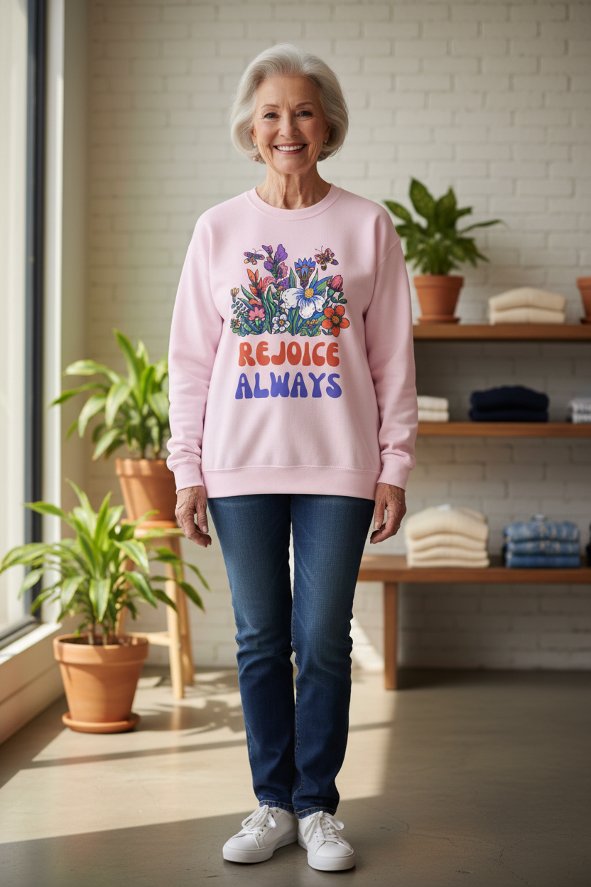 Rejoice Always Floral Sweatshirt
