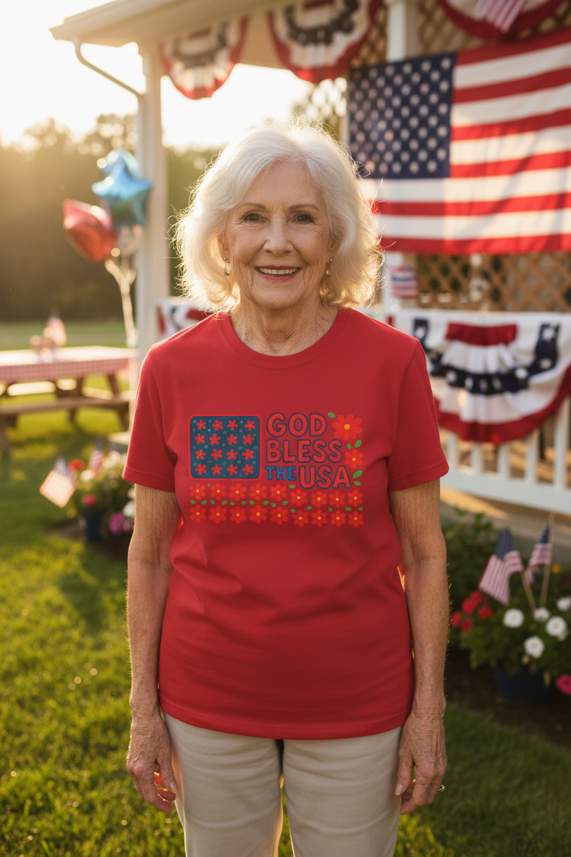 God Bless USA Softstyle T-Shirt