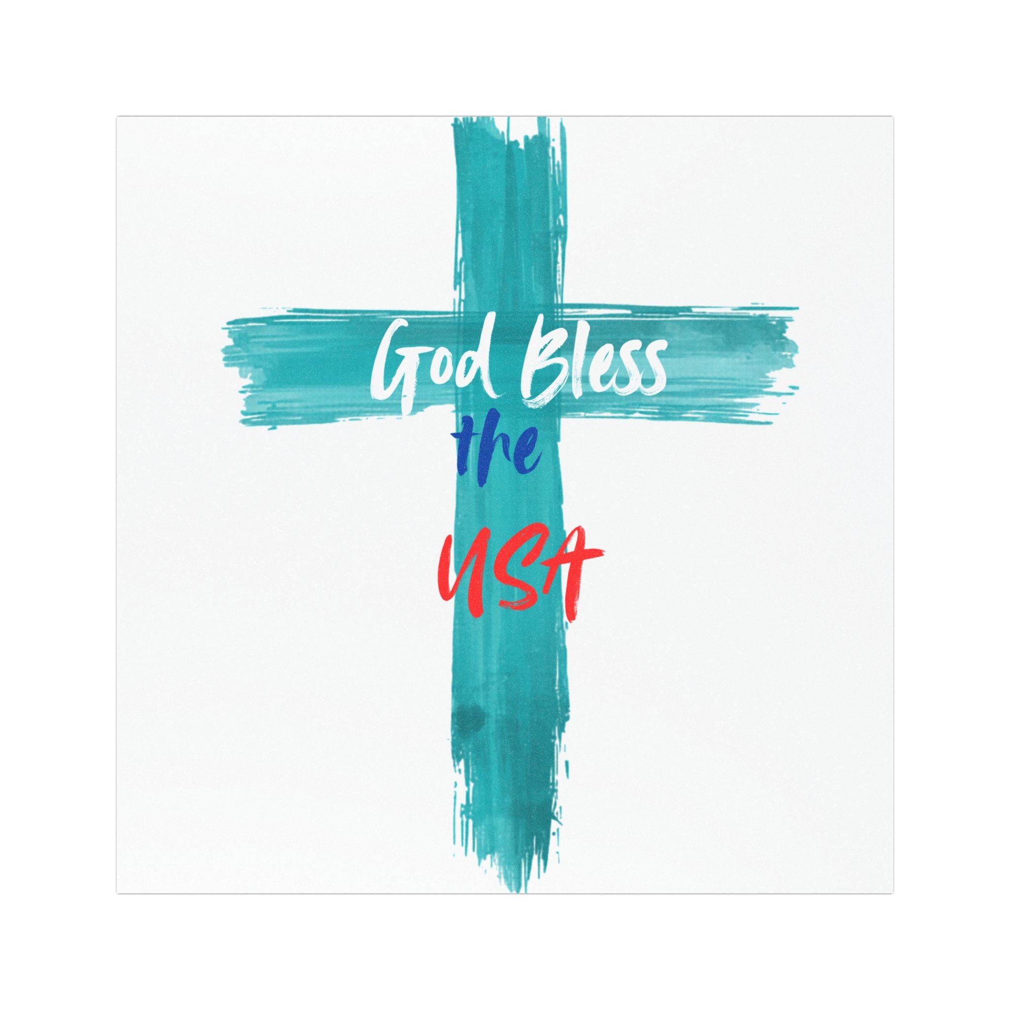 God Bless the USA Cross Car Magnet — Patriotic Christian Vehicle Magnet