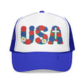 USA Floral Cross Trucker Hat