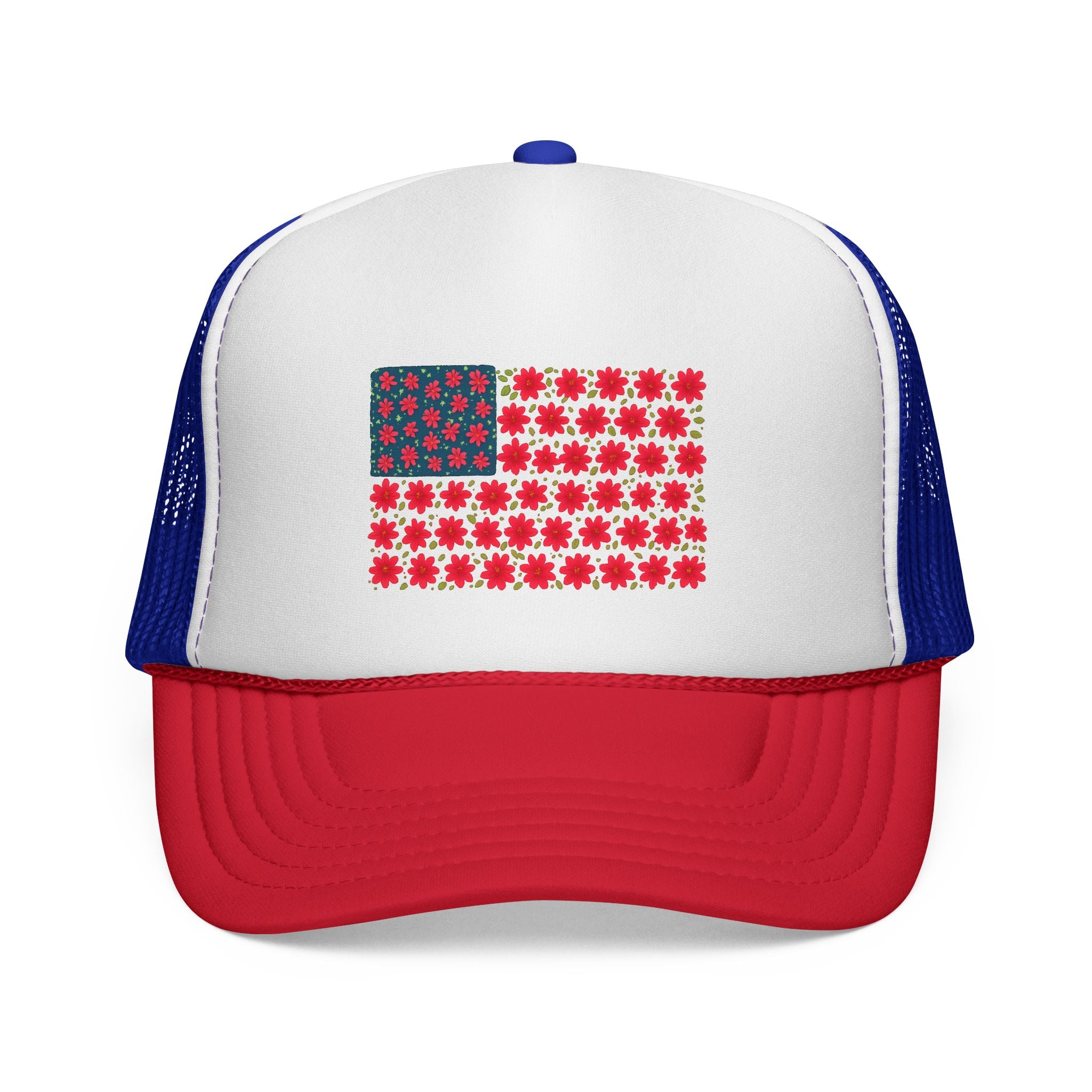 Americana Flower Trucker Cap