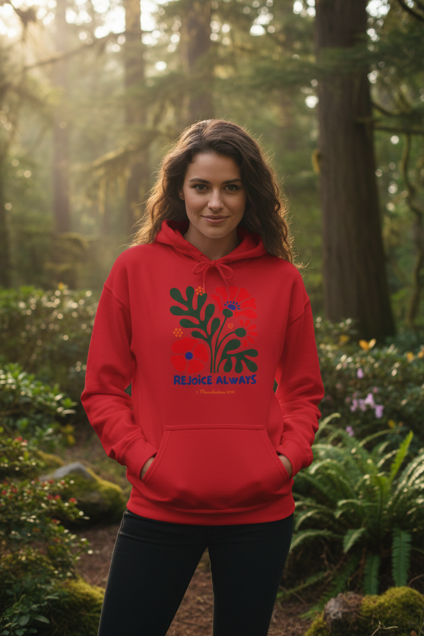 Rejoice Always Floral Hoodie