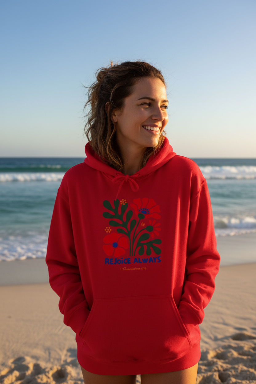 Rejoice Always Floral Hoodie