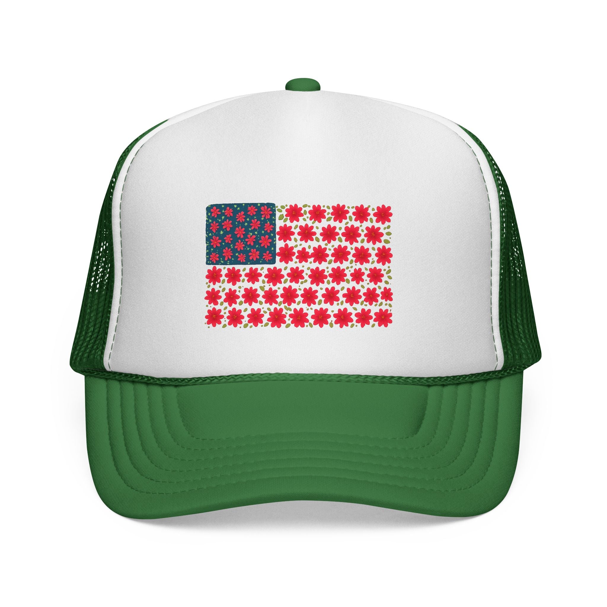 Americana Flower Trucker Cap
