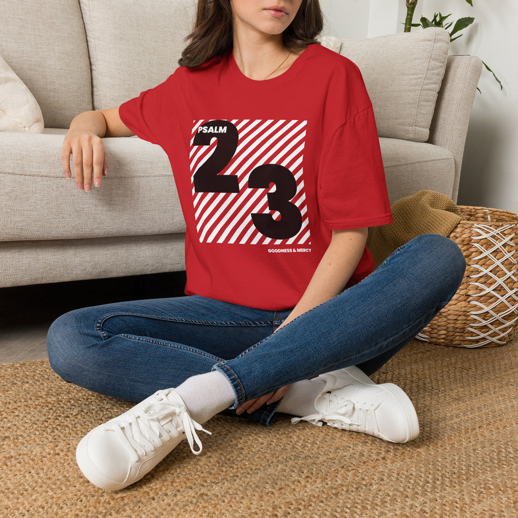 Psalm 23 Graphic T-Shirt — Modern Striped Faith Tee