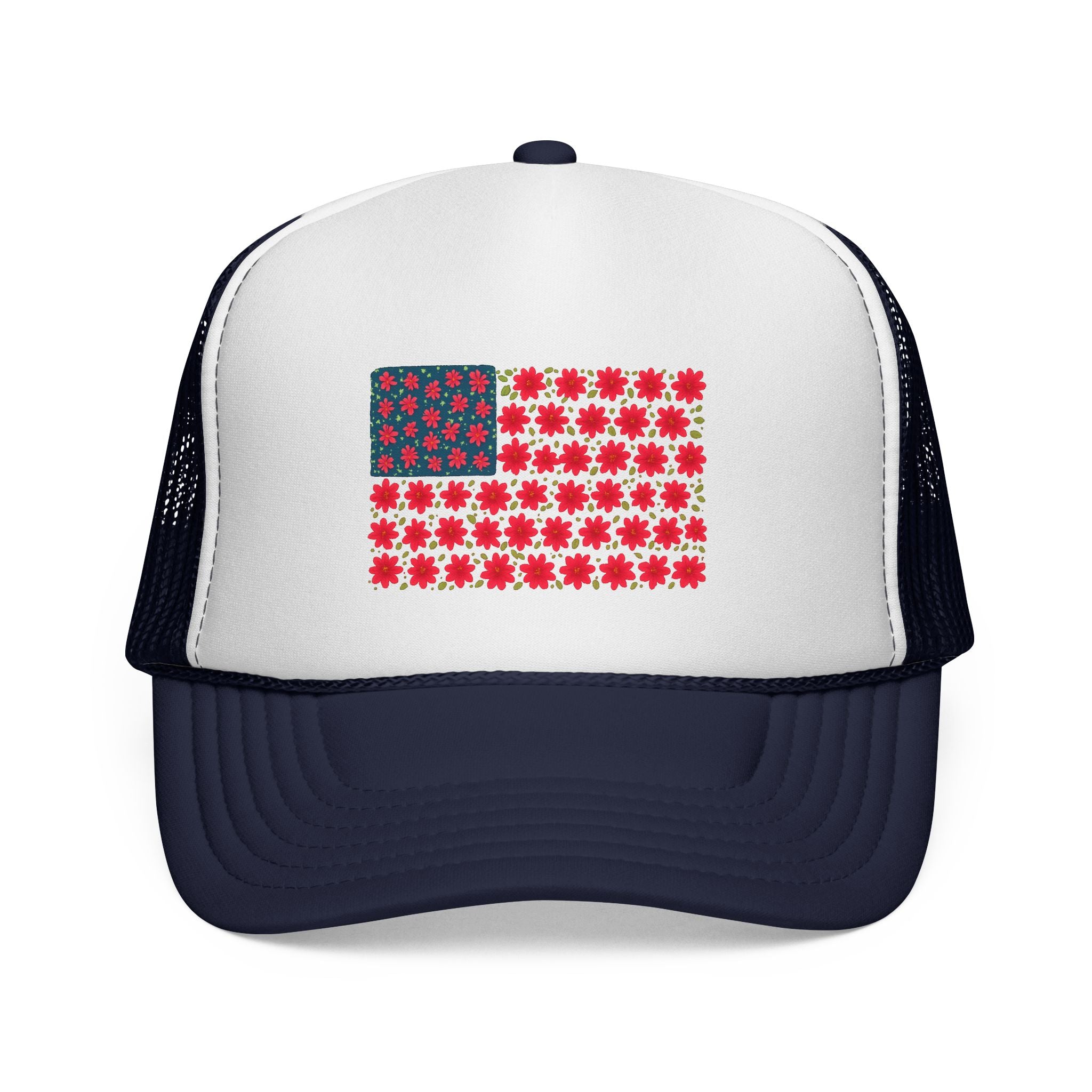 Americana Flower Trucker Cap