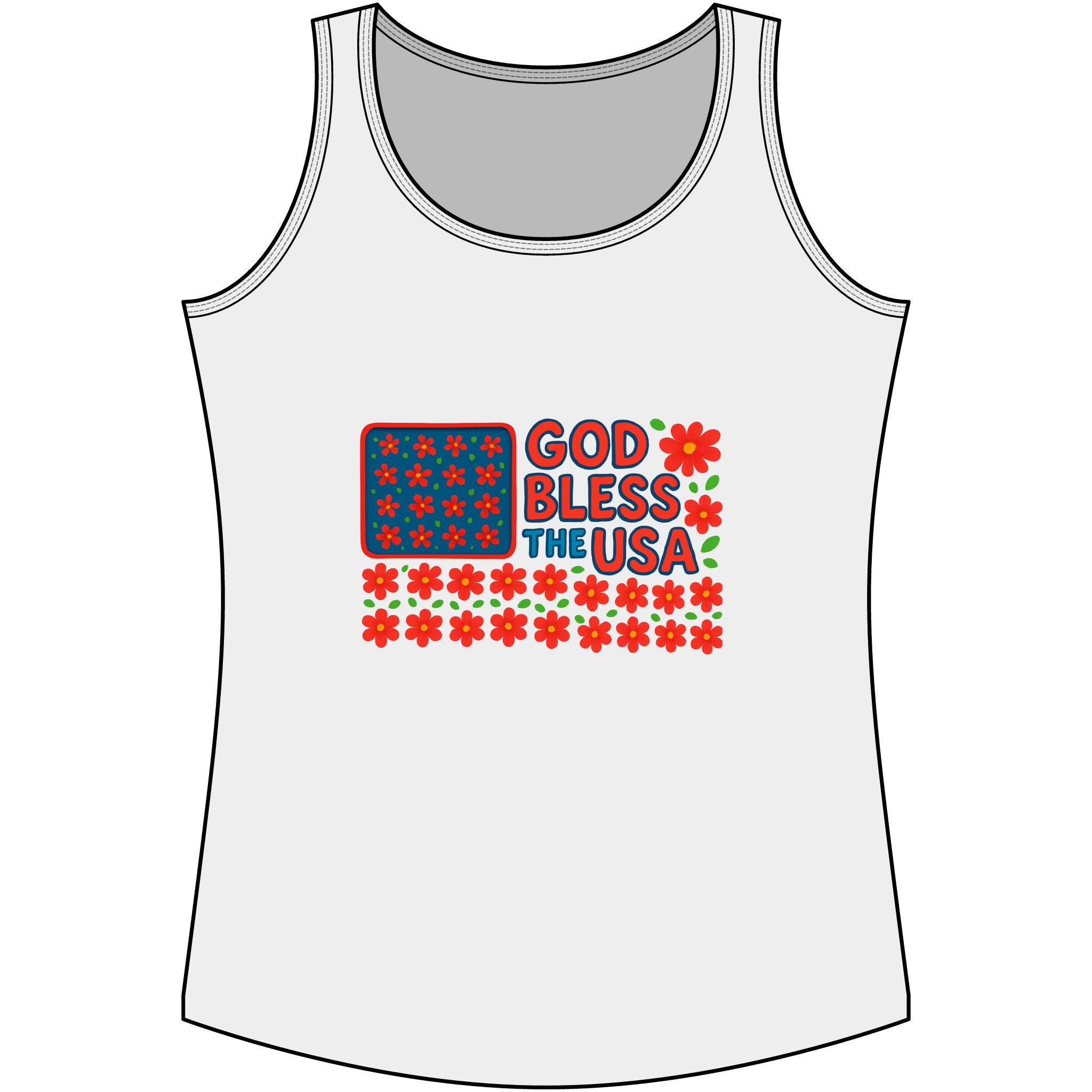 God Bless the USA Cotton Tank Top