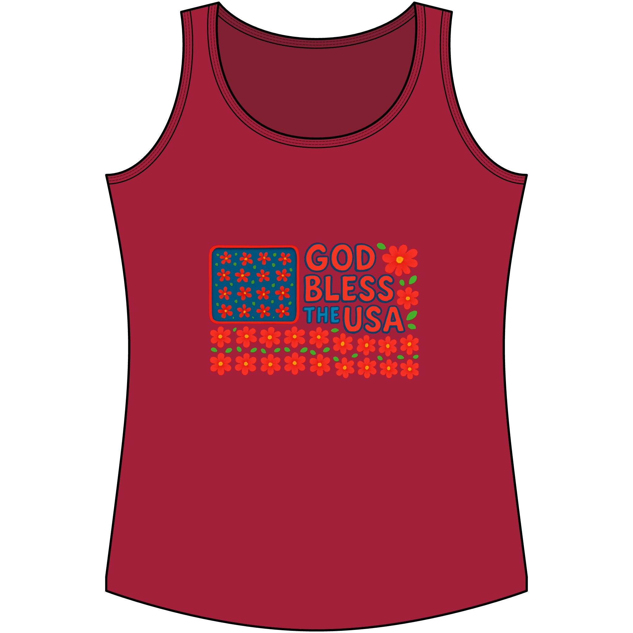God Bless the USA Cotton Tank Top