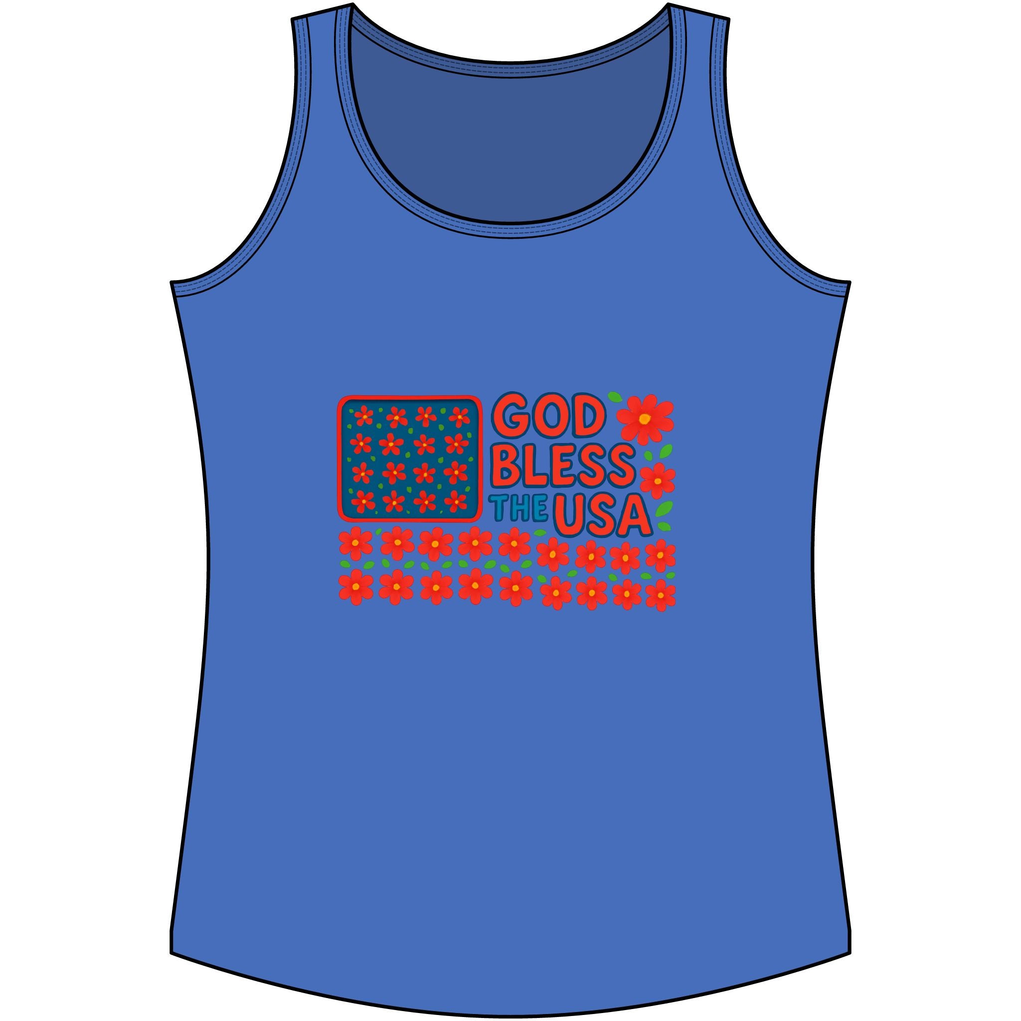 God Bless the USA Cotton Tank Top