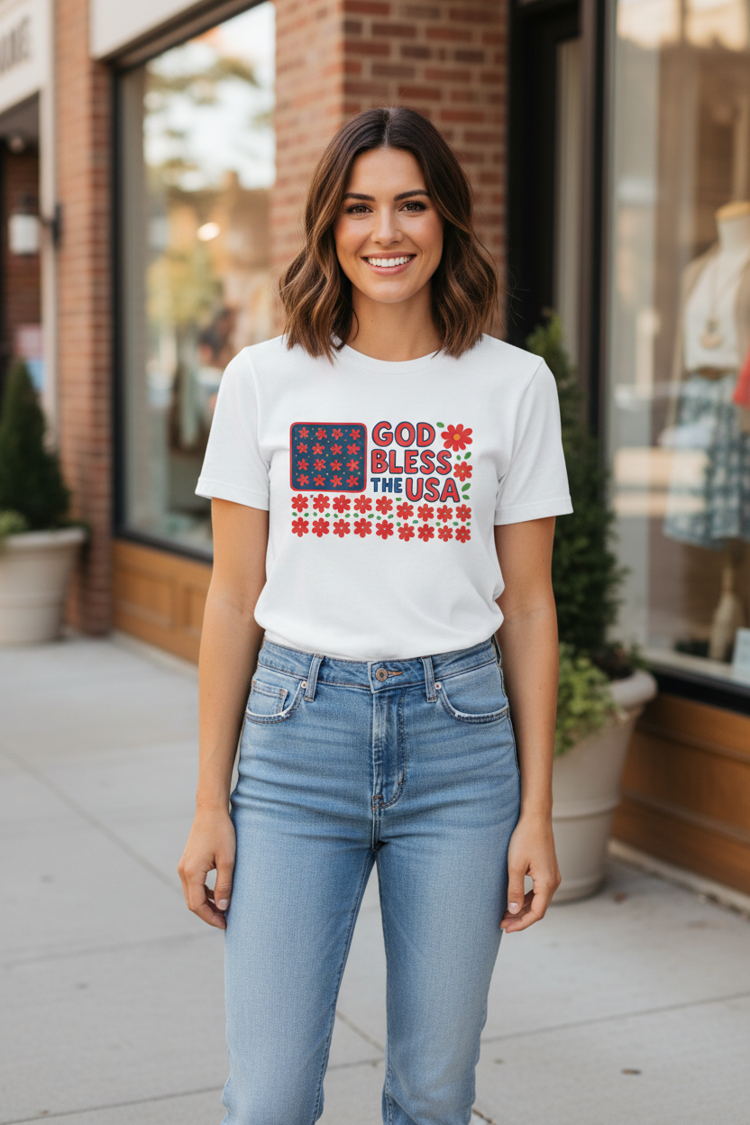 God Bless USA Softstyle T-Shirt