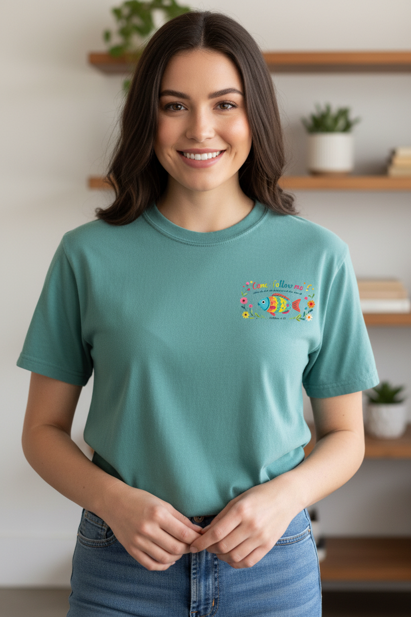 Come Follow Me: Comfort Colors Fish Tee