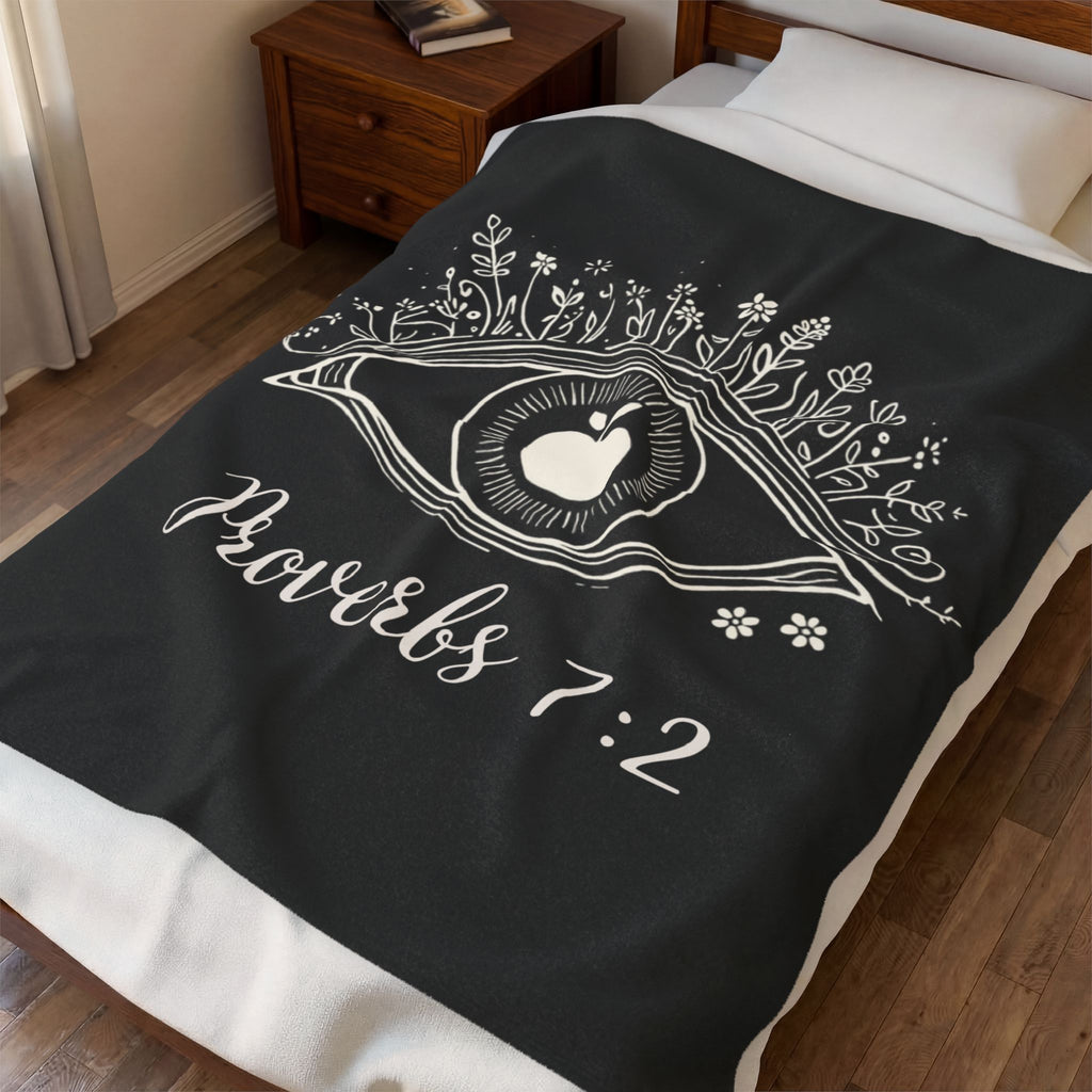Proverbs 7:2 Apple of my eye: Velveteen Plush Blanket