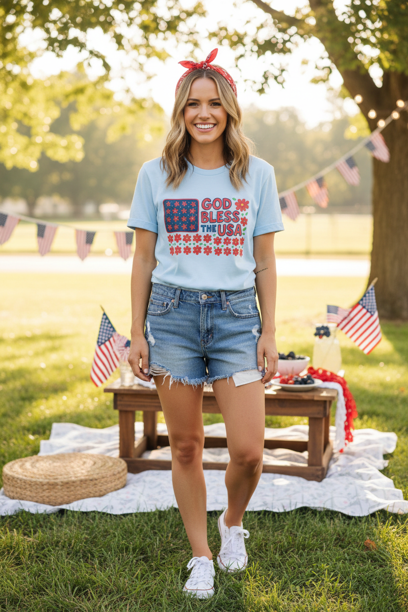 God Bless USA Softstyle T-Shirt
