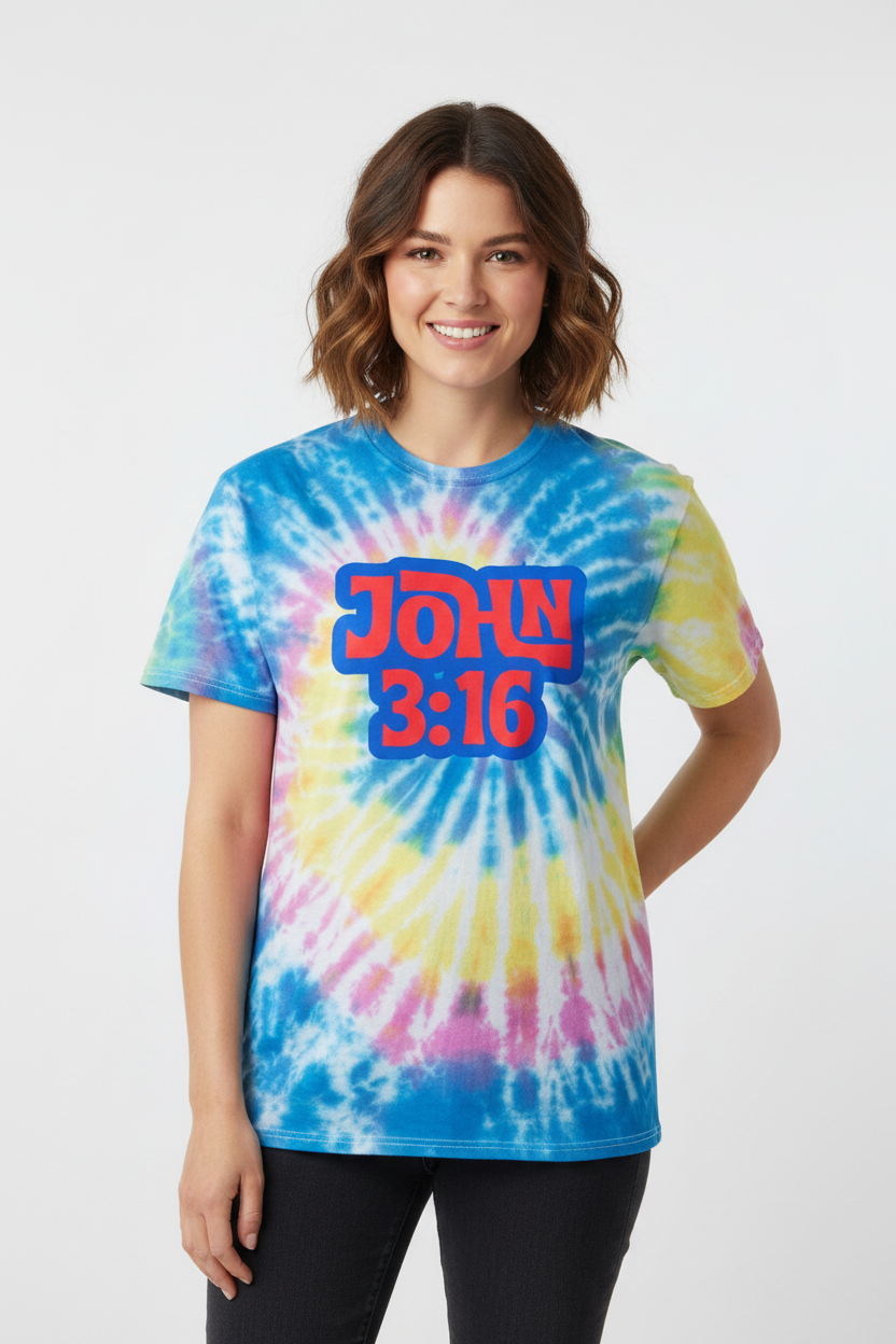 John 3:16 Tie Dye Cotton Tee