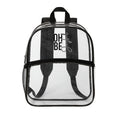 Clear Stadium/School Backpack with 'Oh Be Joyful' Minimalist Design