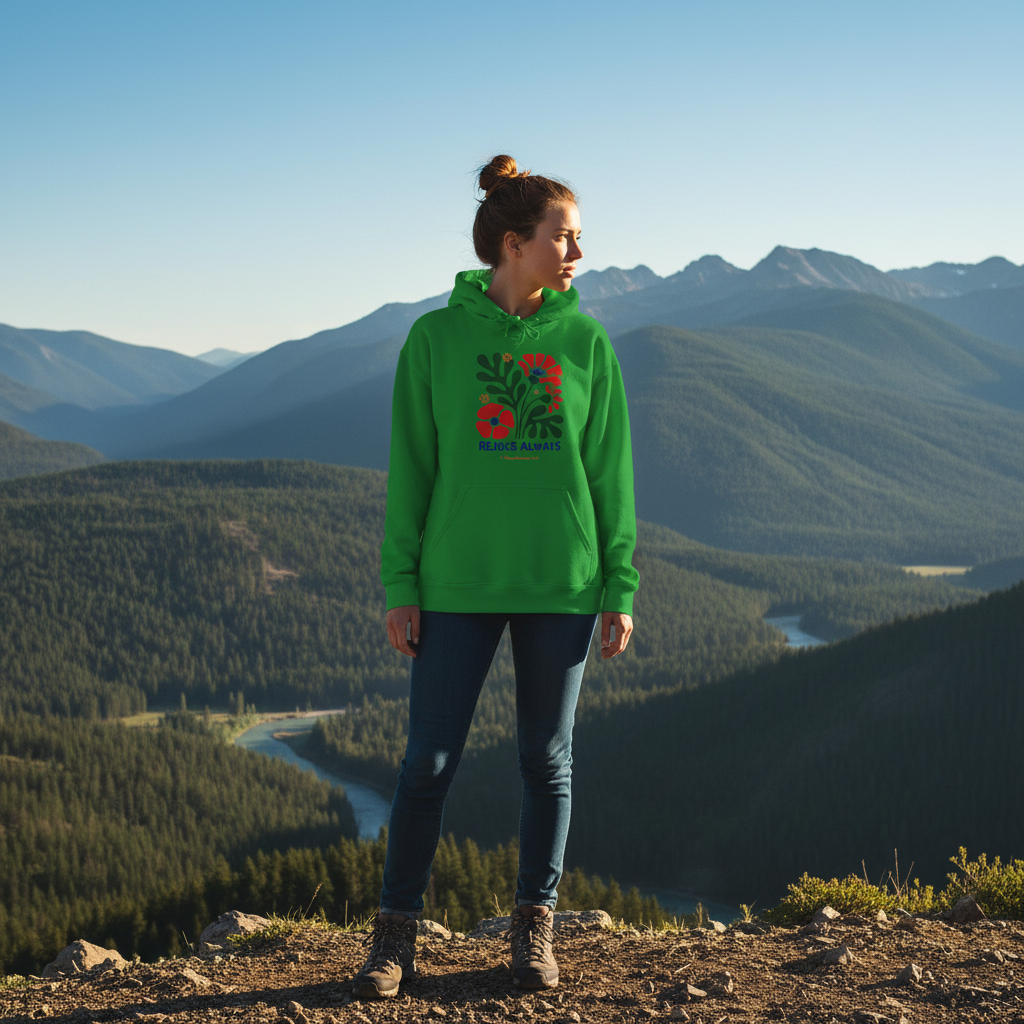 Rejoice Always Floral Hoodie